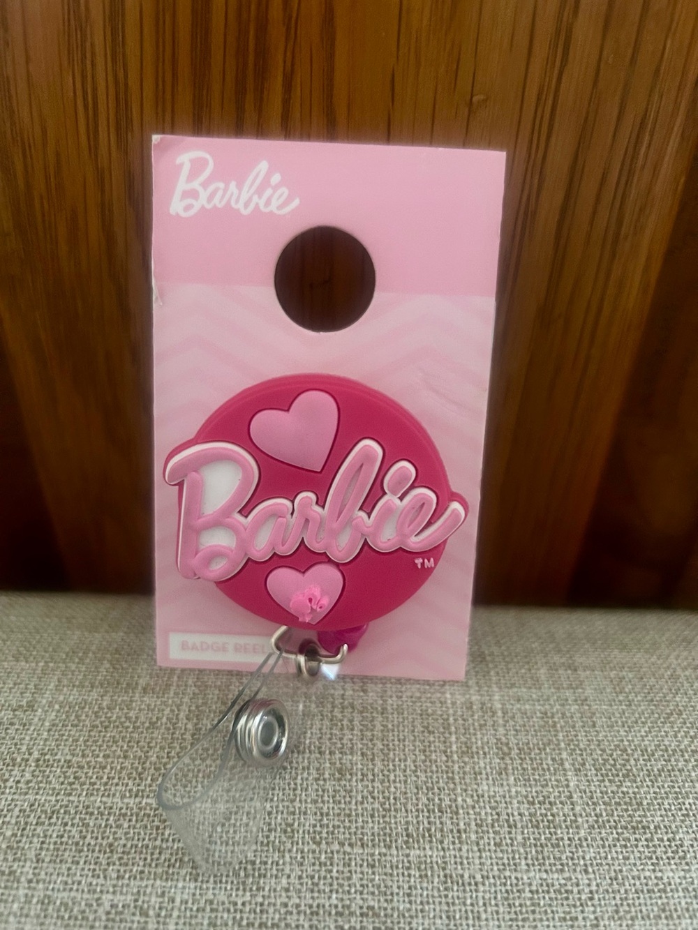 Barbie Pink Heart Badge Reel
